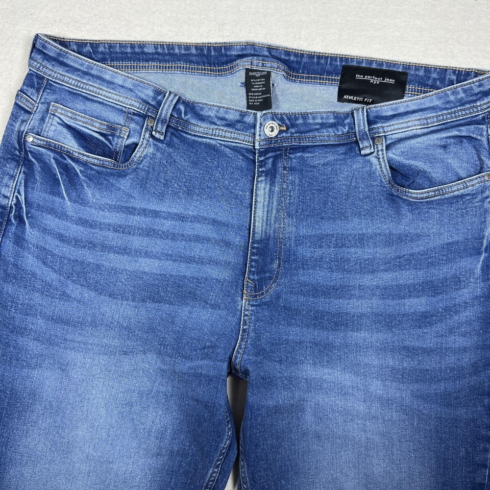The‎ Perfect Jean NYC Jeans Mens 42x34 Blue Athletic Straight Stretch Denim